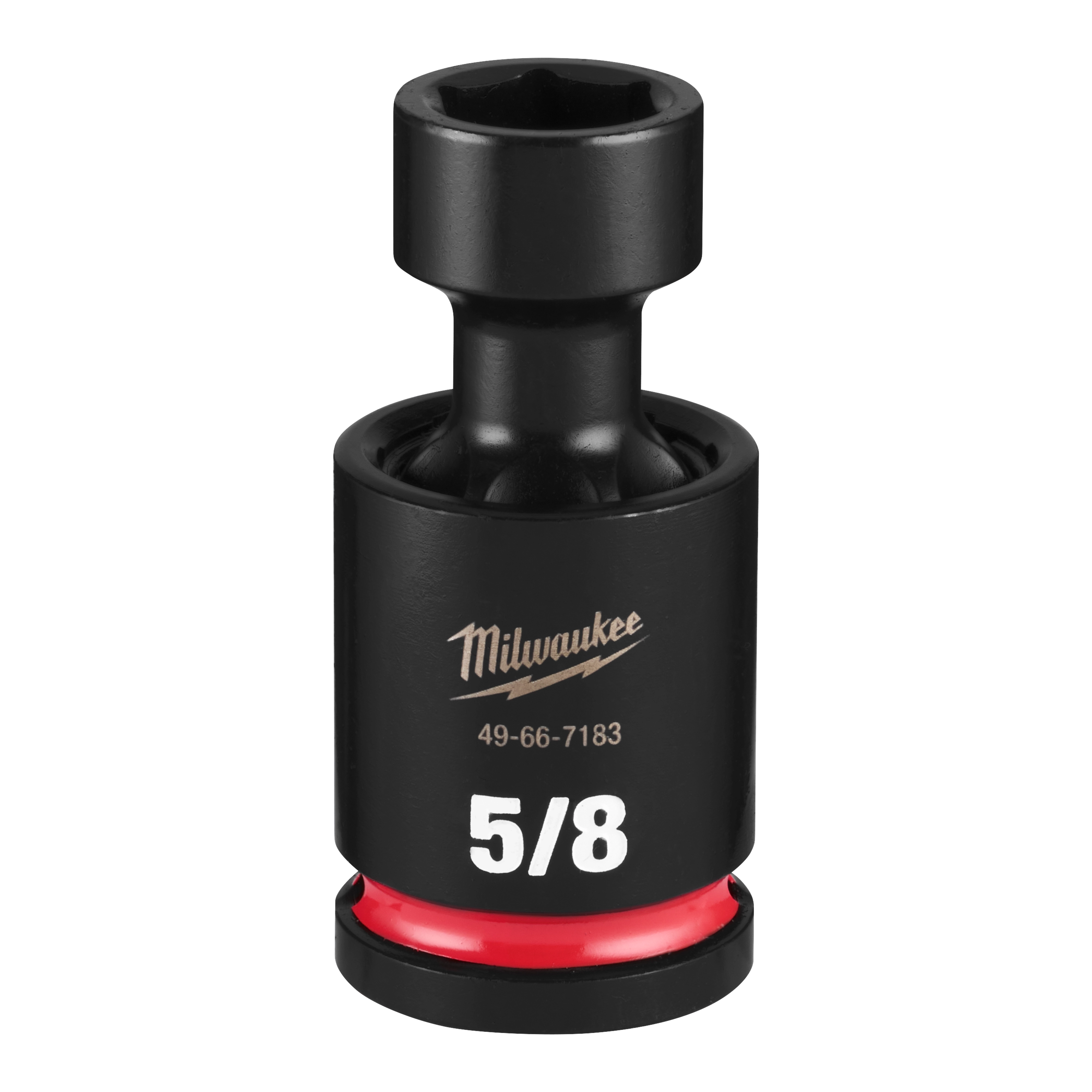 SHOCKWAVE Impact Duty 1/2" Drive 5/8" Standard Swivel Socket standing upright with a red band near the base.
