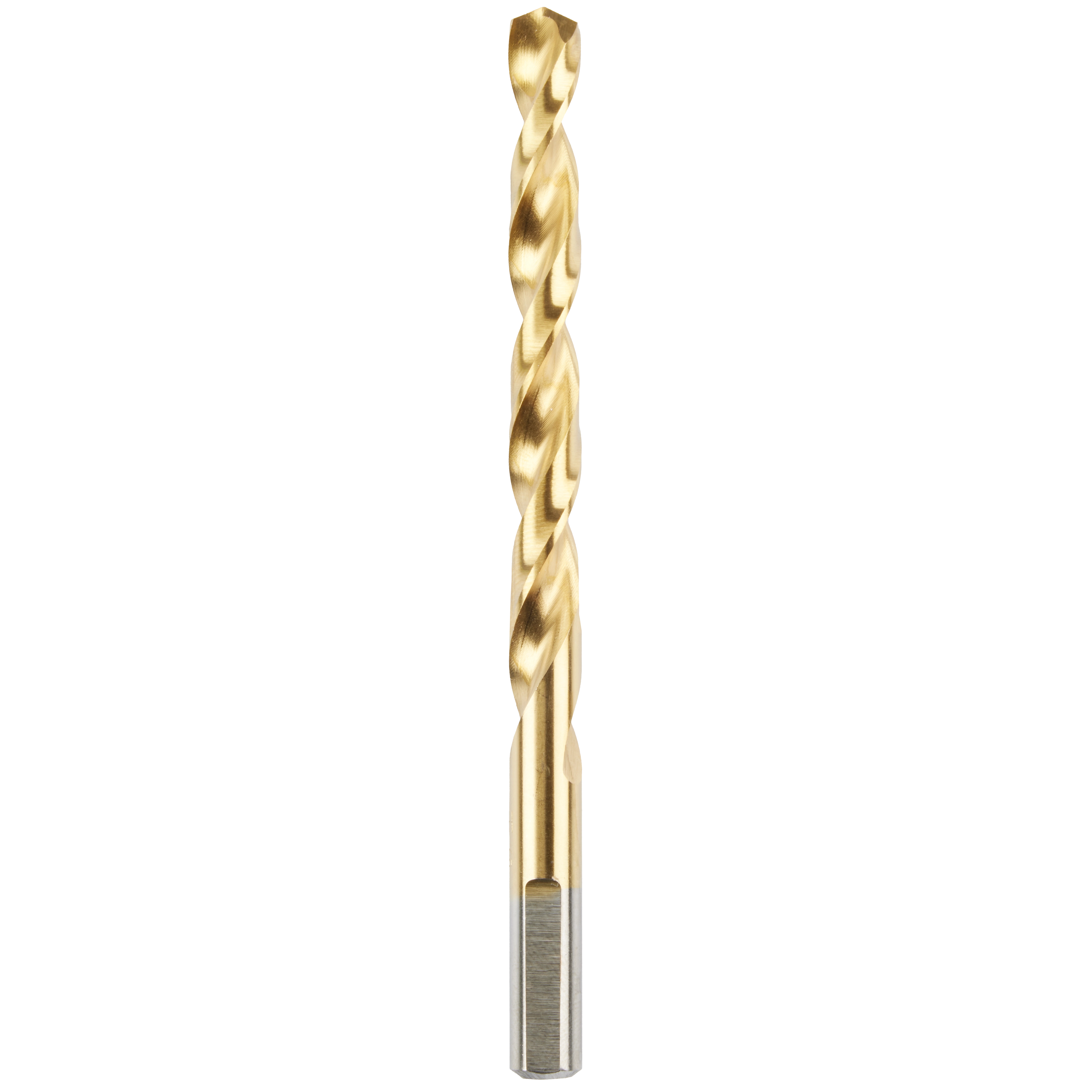 5/16" Thunderbolt titanium coated drill bit featuring a gold color with spiral grooves along its length for drilling efficiency.