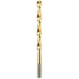 5/16" Thunderbolt titanium coated drill bit featuring a gold color with spiral grooves along its length for drilling efficiency.