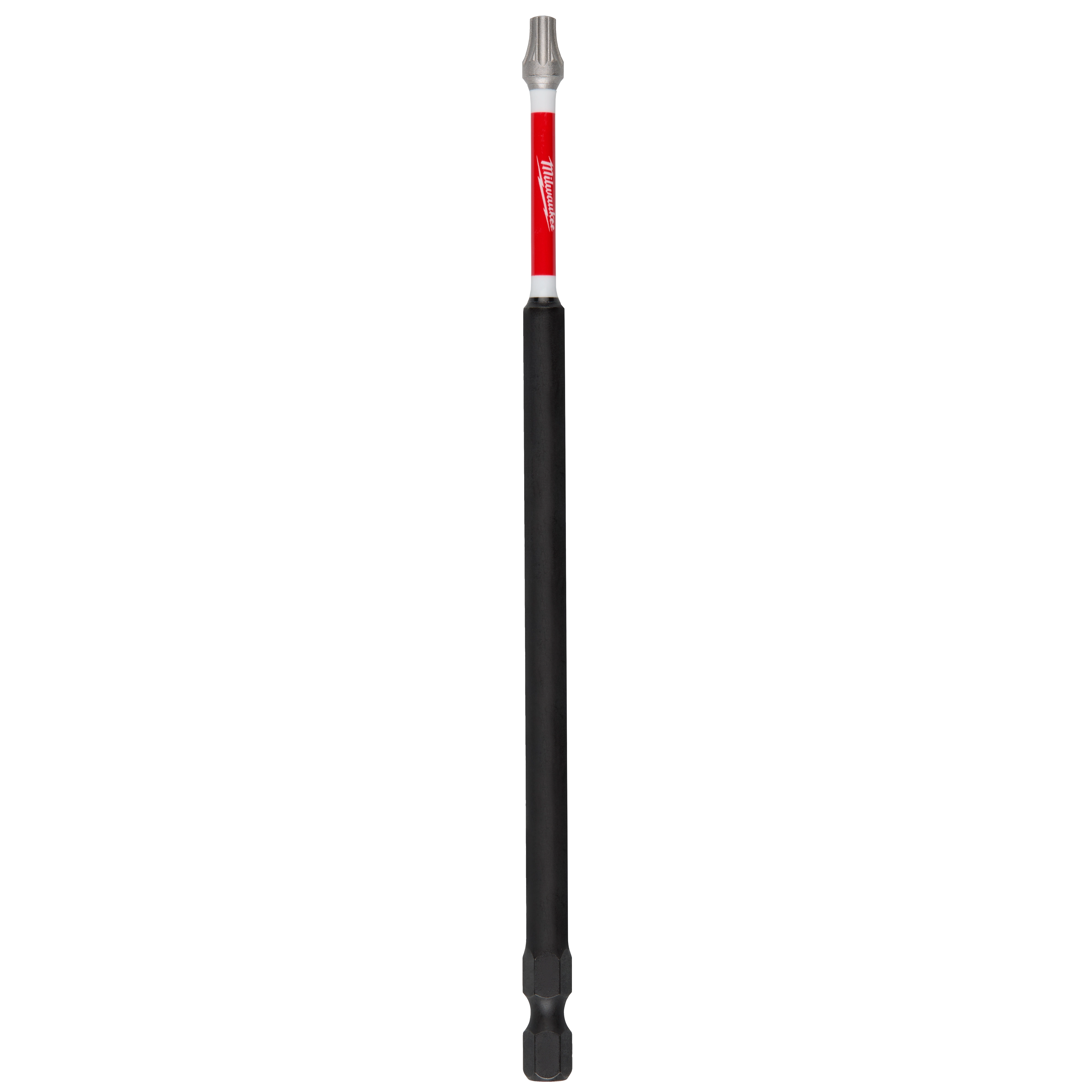 The image shows a single SHOCKWAVE™ 6" Impact TORX® T20 Power Bit. The bit has a black shaft with a red and grey collar indicating the brand. It is one of a pack of ten.