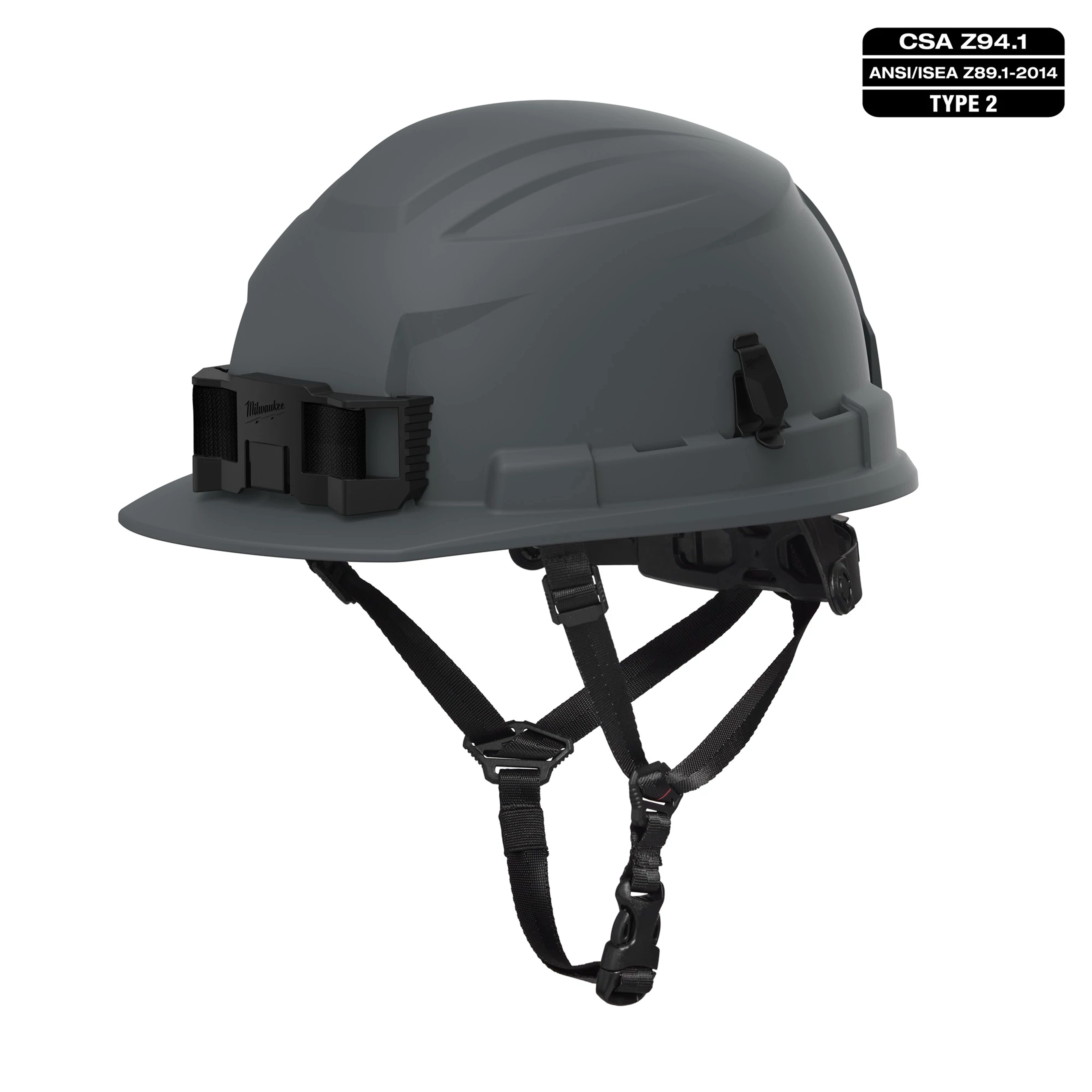 BOLT™ 4PT Grey Front Brim Non-Vented Safety Helmet - Type 2, Class E