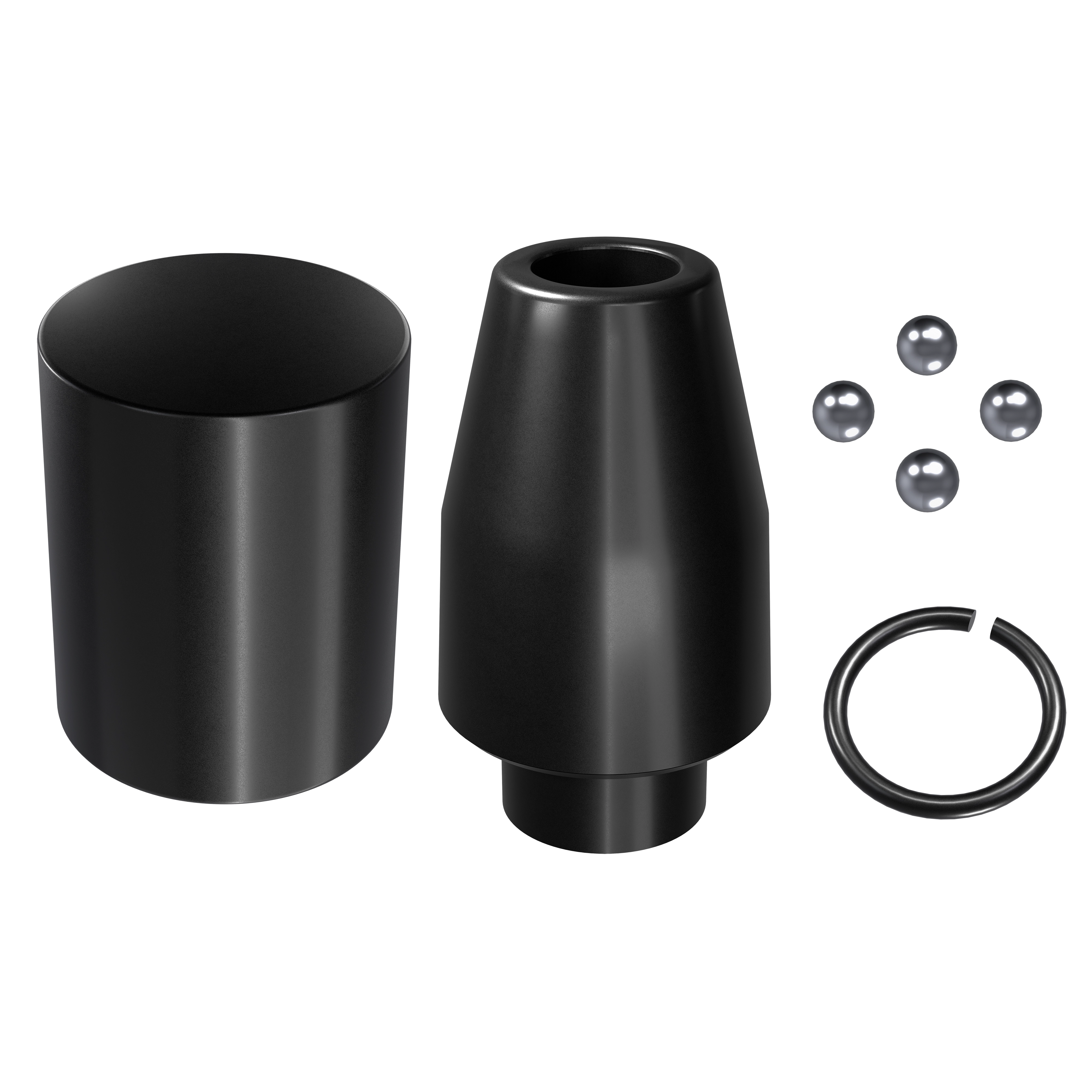 M18 FUEL STRIKER Hammer Chisel C-Ring Replacement Kit with two black sleeves, four small balls, and a circular ring.