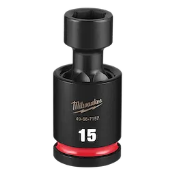 SHOCKWAVE Impact Duty 1/2" Drive 15MM Standard Swivel Socket standing upright with a visible 15 marking.