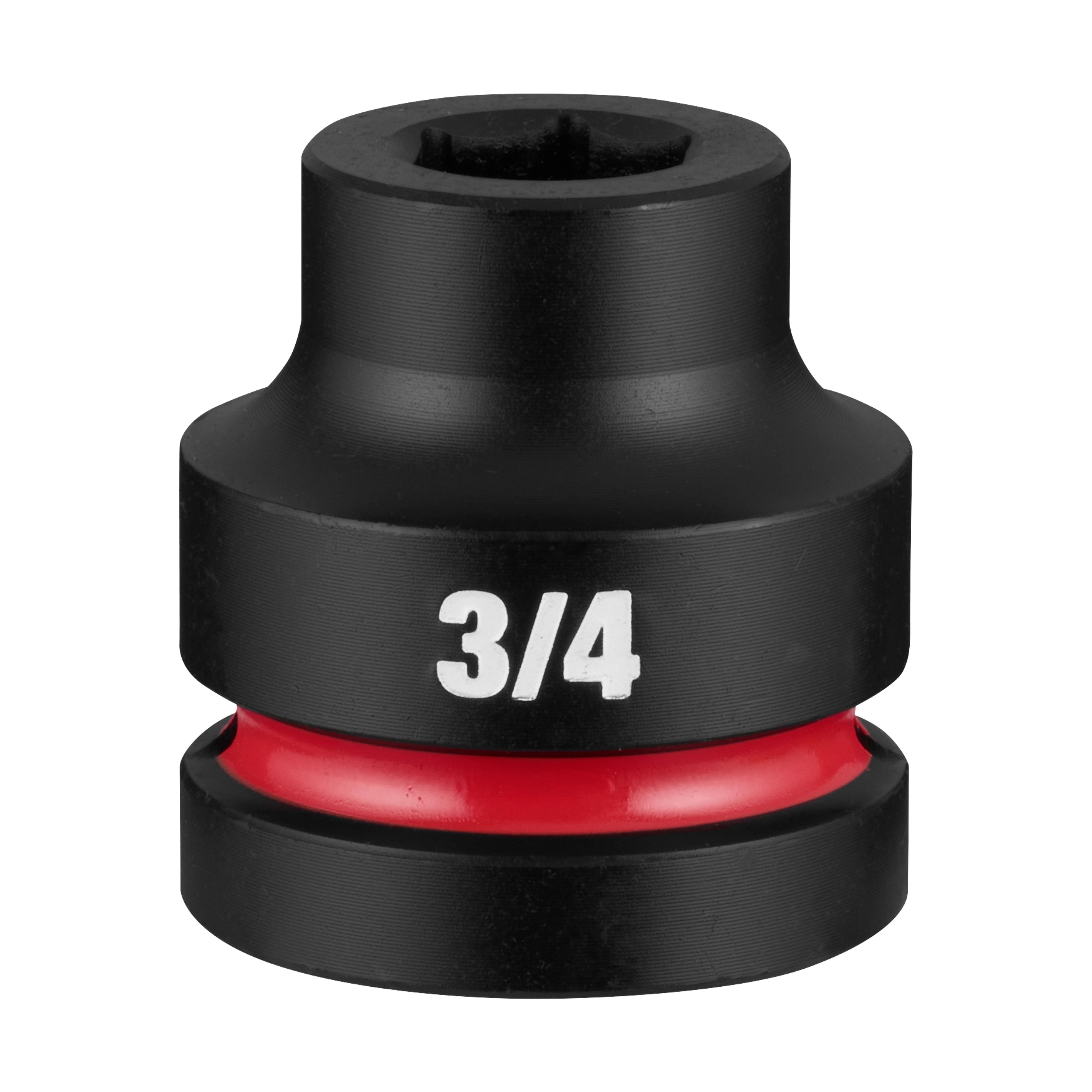 SHOCKWAVE Impact Duty 1" Drive 3/4" Standard 6 Point Socket, black with a red band and 3/4 marking on the side.