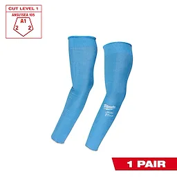 Cooling Cut Level 1 Protective Sleeves - 16". Blue sleeves displayed with cut level 1 symbol and "1 pair" text.