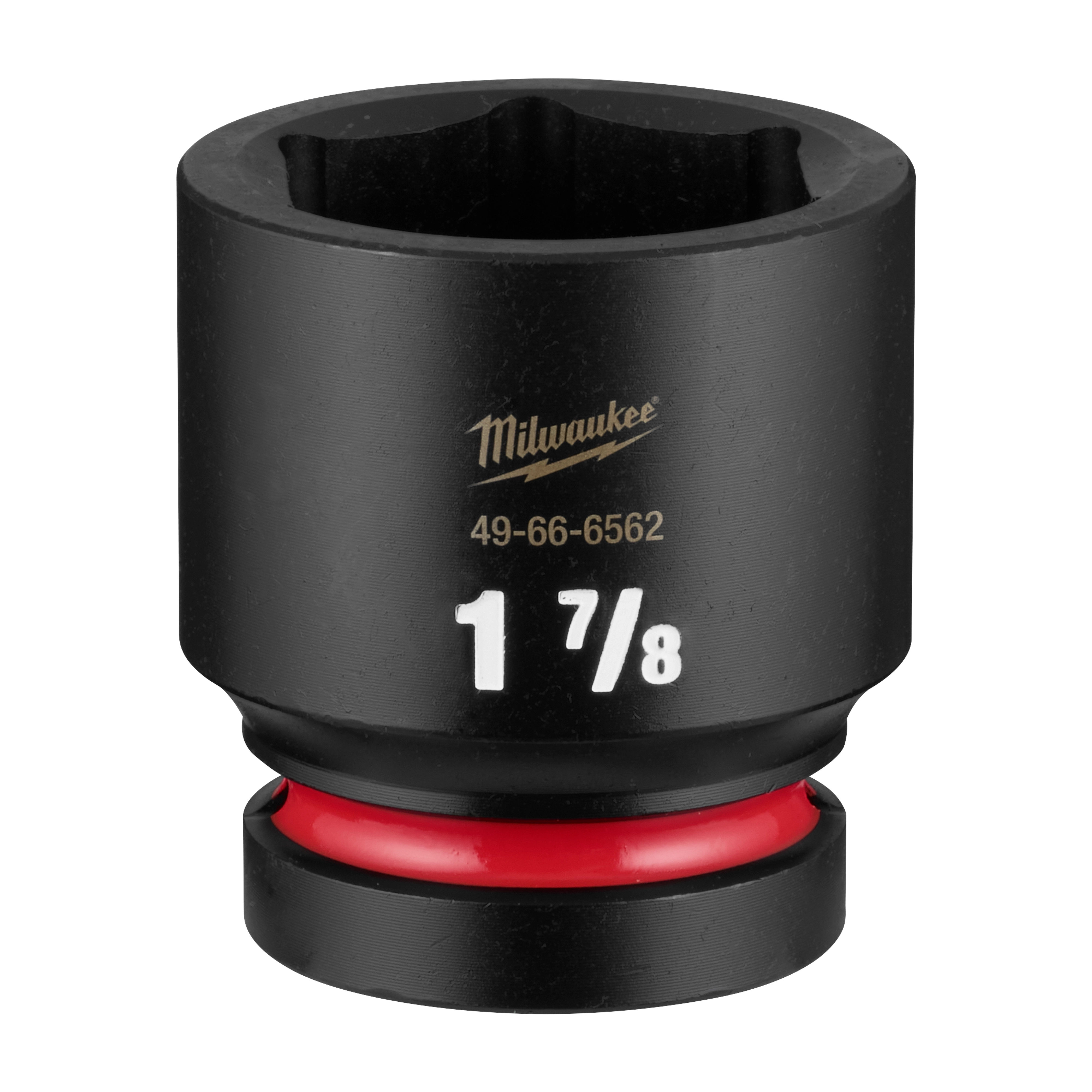 SHOCKWAVE Impact Duty 1" Drive 1-7/8" Standard 6 Point Socket standing upright with a red ring near the base.