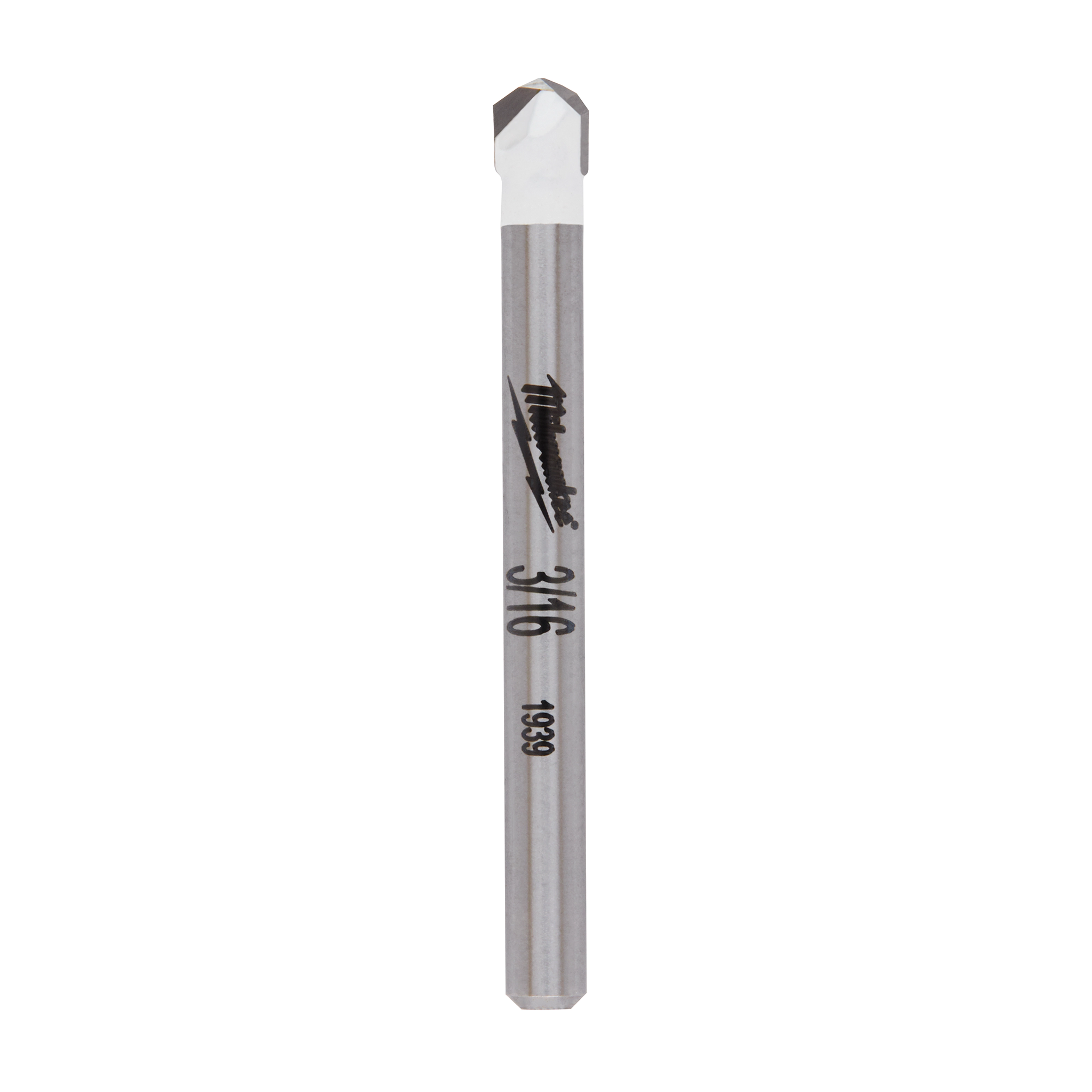 3/16" Natural Stone Bit with a silver steel shaft and carbide-tipped point designed for drilling into hard materials.