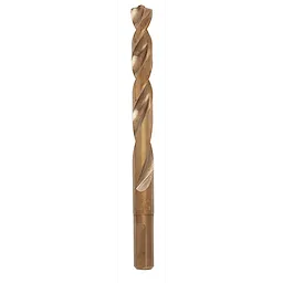 RED HELIX Cobalt 25/64" Drill Bit features a twisted design, bronze finish, and sturdy construction for drilling tough materials effectively.