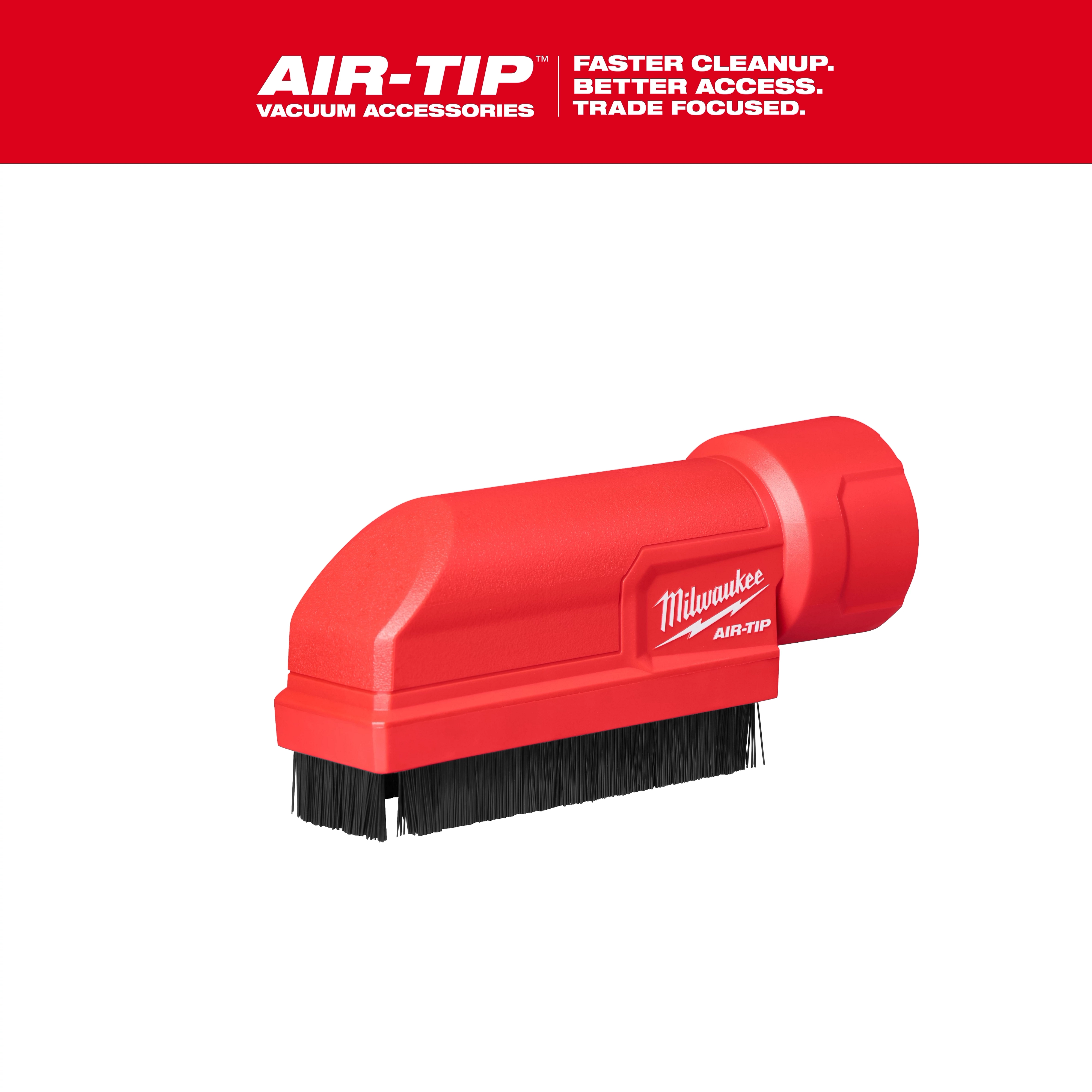 AIR-TIP Boiler Coil Cleaning Brush Tool with red handle and black bristles, designed for efficient cleanup and better access.