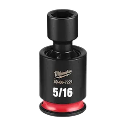Black SHOCKWAVE Impact Duty 1/4" Drive 5/16" Standard Swivel Socket with red ring and white 5/16 marking.