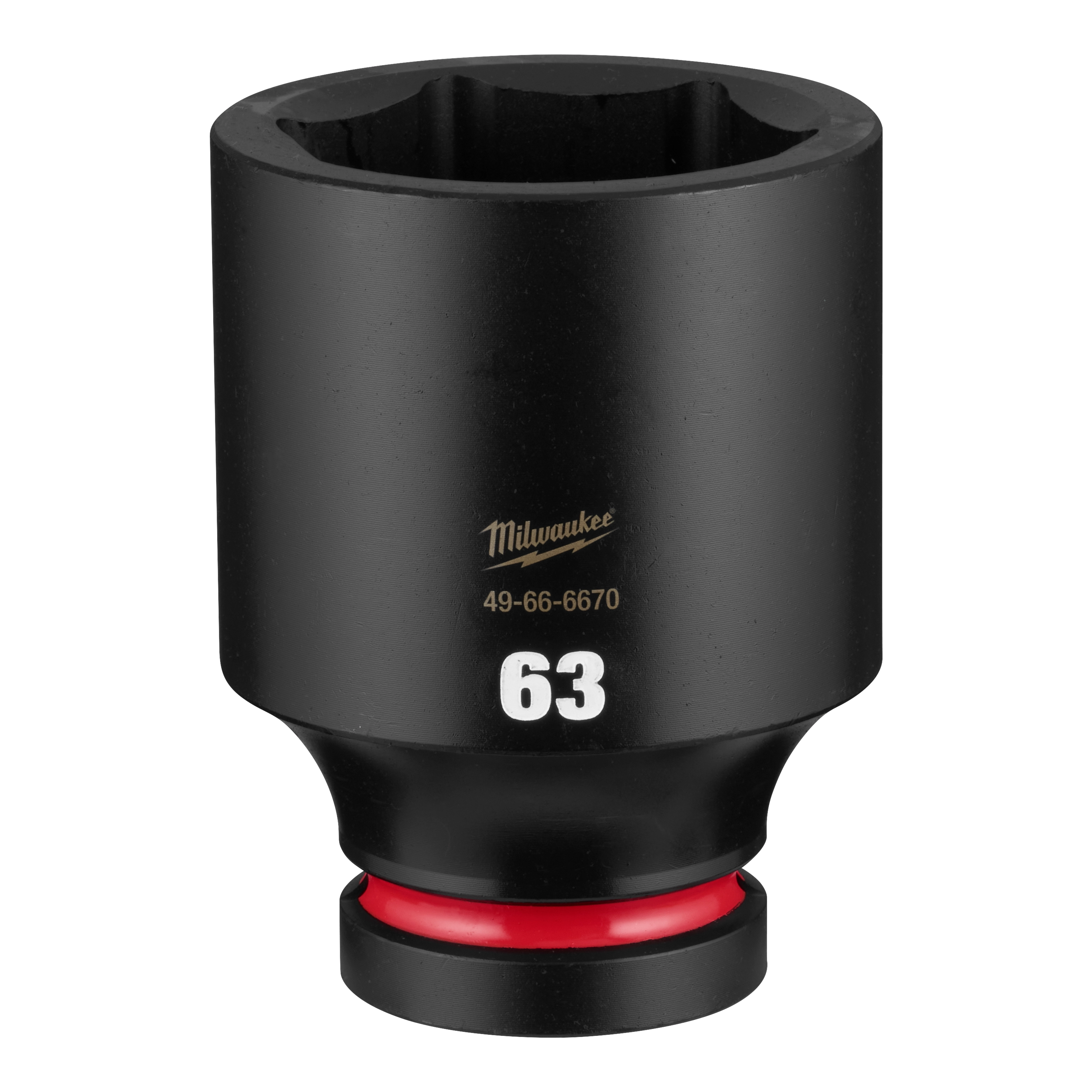 SHOCKWAVE Impact Duty 1" Drive 63mm Deep 6 Point Socket standing upright on a plain background.