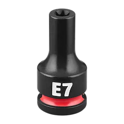 The SHOCKWAVE Impact Duty 3/8" Drive E-Torx E7 Bit Socket is a black, cylindrical socket with "E7" marked in white text.