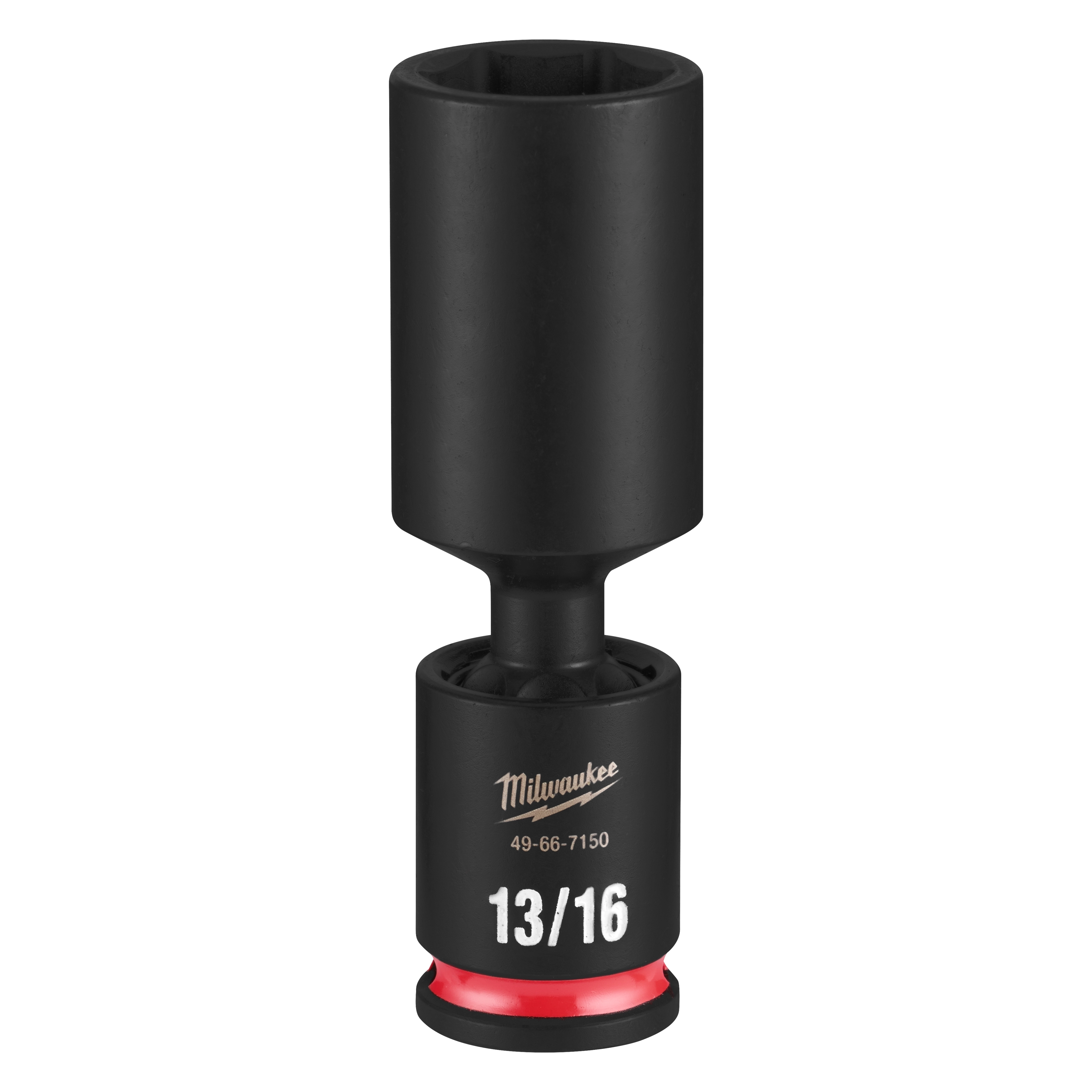 SHOCKWAVE Impact Duty 3/8" Drive 13/16" Deep Swivel Socket standing upright with 13/16 marking visible.