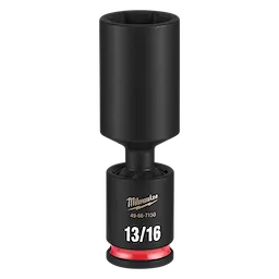 SHOCKWAVE Impact Duty 3/8" Drive 13/16" Deep Swivel Socket standing upright with 13/16 marking visible.