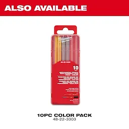 Mechanical Pencil with Lead Pack, 10-piece color pack, product number 48-22-3303, displayed in a red blister package.