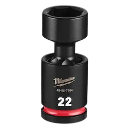SHOCKWAVE Impact Duty 1/2" Drive 22MM Standard Swivel Socket standing upright with a red ring near the base.