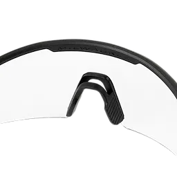 Wrap Around Safety Glasses with Clear Anti-Scratch Lenses feature a black frame with an adjustable nose bridge for a secure fit.