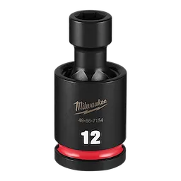 SHOCKWAVE Impact Duty 1/2" Drive 12MM Standard Swivel Socket standing upright with a visible 12 marking.