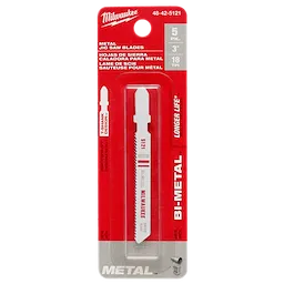 3" 18TPI T-Shank Metal Cutting Bi-Metal Jig Saw Blades 5PK, displayed in red and white packaging with product details in English and Spanish.