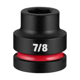 SHOCKWAVE Impact Duty 1" Drive 7/8" Standard 6 Point Socket standing upright with 7/8 marking and red ring.