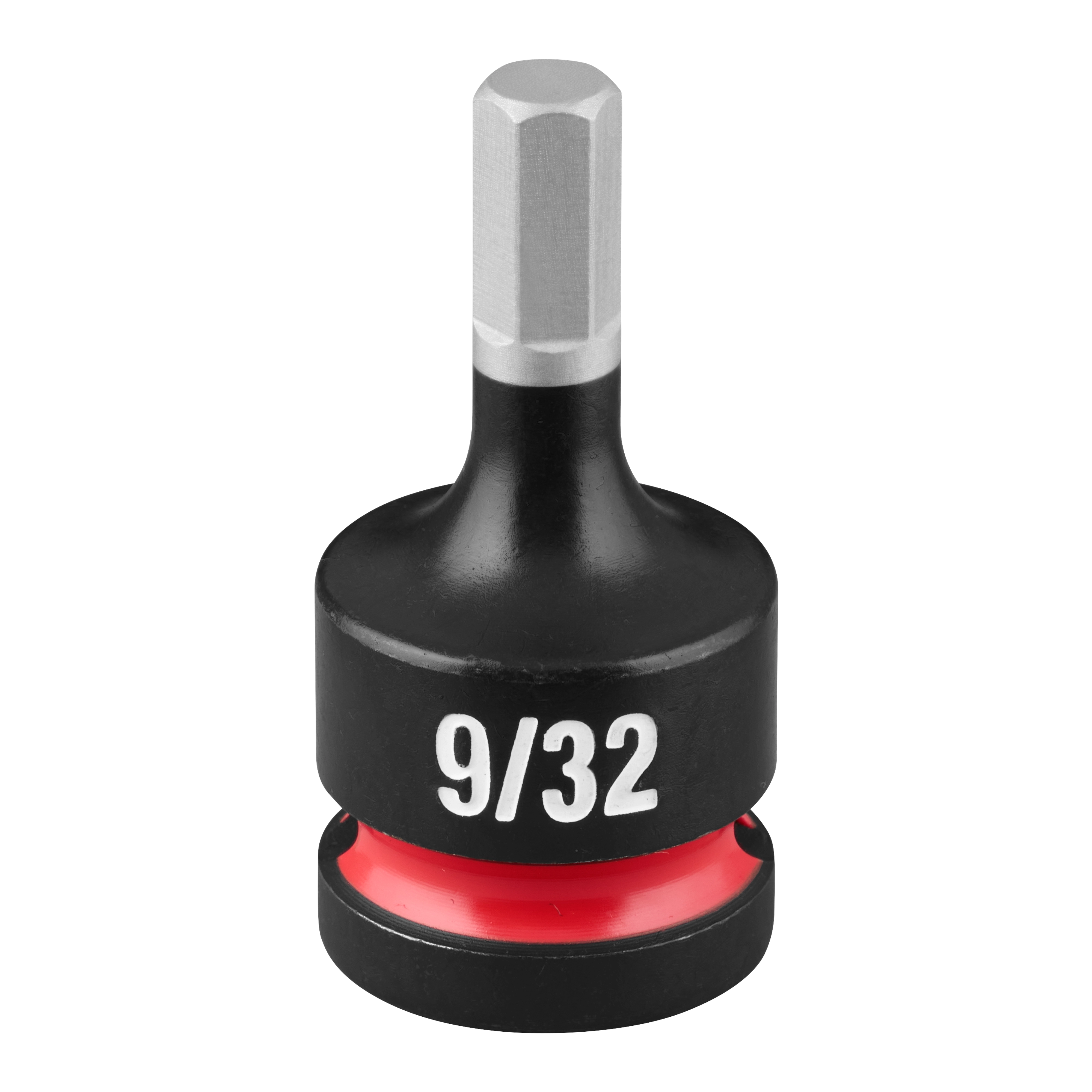 SHOCKWAVE Impact Duty 1/2" Drive 2" Hex 9/32" Bit Socket standing upright with 9/32 marking and red ring.