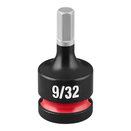 SHOCKWAVE Impact Duty 1/2" Drive 2" Hex 9/32" Bit Socket standing upright with 9/32 marking and red ring.