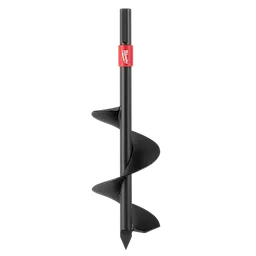 3” x 10” Bulb Planting Auger Bit with 3-Flat Shank standing upright on a plain white background.