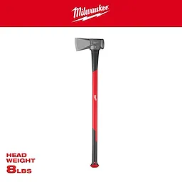 8lb Splitting Maul (36" Handle) with red and black handle, grey head. Head weight is 8 lbs.