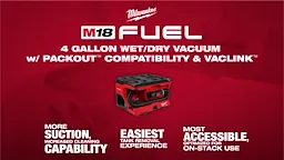 M18 FUEL 4 Gallon Wet/Dry Vacuum w/ PACKOUT Compatibility & VACLINK video.