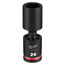 SHOCKWAVE Impact Duty 1/2" Drive 24MM Deep Swivel Socket standing upright on a plain background.