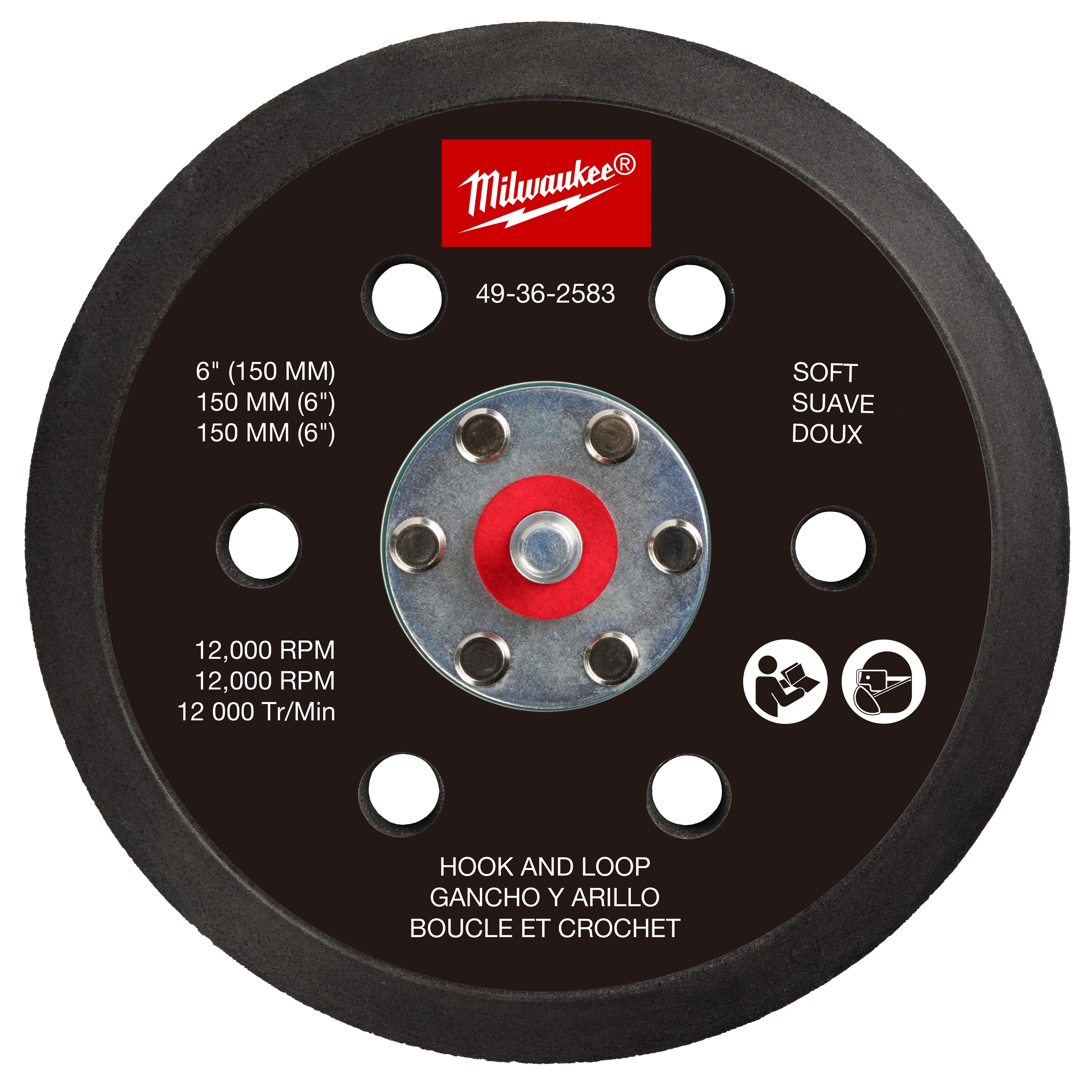 6" Hook and Loop Sander Backing Pad - Soft