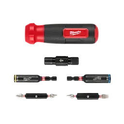 The 8-IN-1 Multi-Bit & Nut Driver with SHOCKWAVE Impact Duty Bits & Nut Drivers features various interchangeable bits and nut drivers in different sizes. The set includes sturdy attachments for versatile use in impact applications.