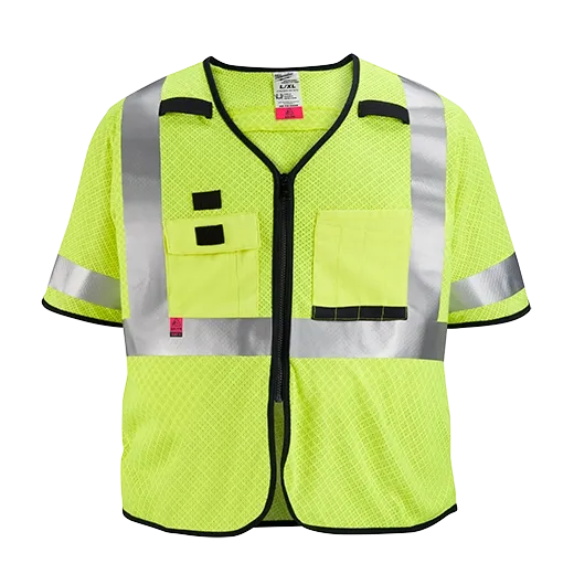 AR/FR Cat. 1 Class 3 High Visibility Yellow Mesh Safety Vest