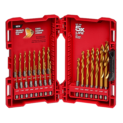 23 PC SHOCKWAVE™ RED HELIX™ Titanium Drill Bit Set