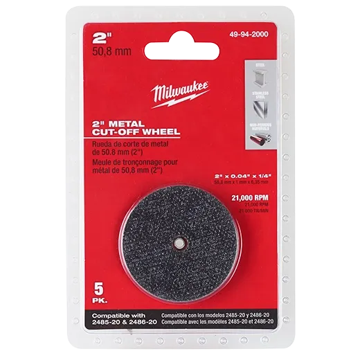 (5PK) 2" Metal Cut Off Wheel Milwaukee Tool