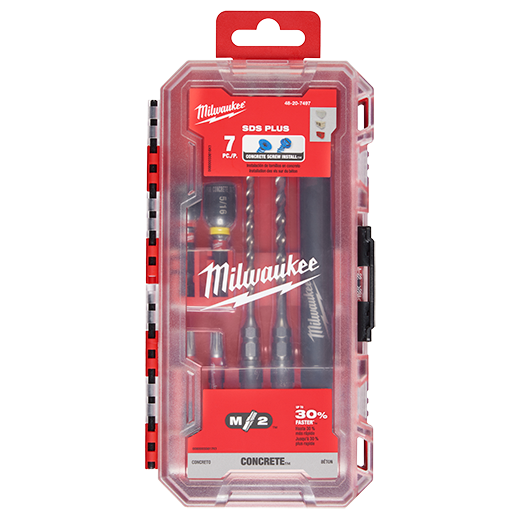 (7PC) SDS Plus M/2™ 2Cutter Concrete Screw Install Kit Milwaukee Tool